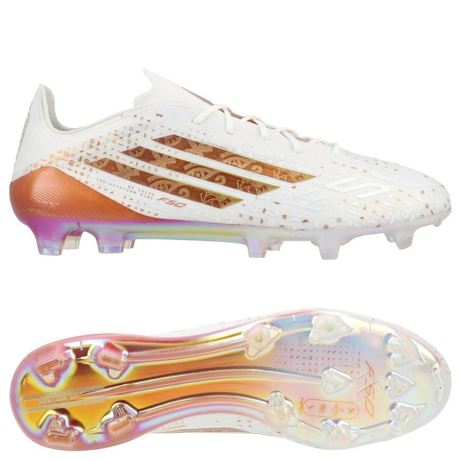 adidas F50 Elite FG Salah AFCON - Blanc/Cuivré ÉDITION LIMITÉE